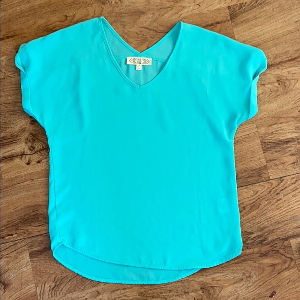 Turquoise Chiffon Blouse